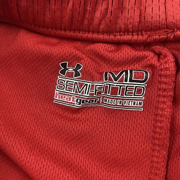 Under Armour Heat Gear Semi-Fitted NC State Wolfpack Red Active Shorts Size M - Picture 5 of 8